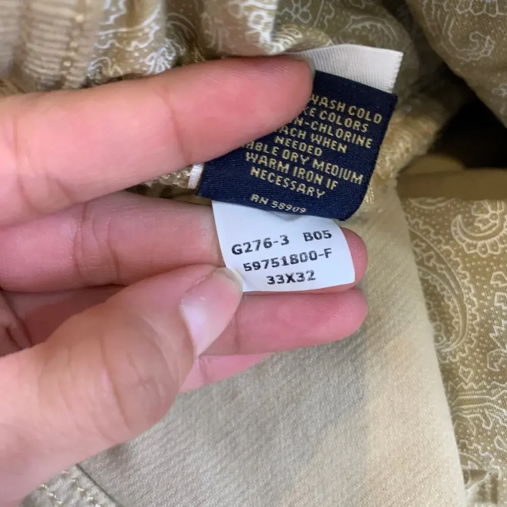 Vintage Cremieux Pants Mens 33 Tan Cotton Blend Stretch Straight Corduroy Chino